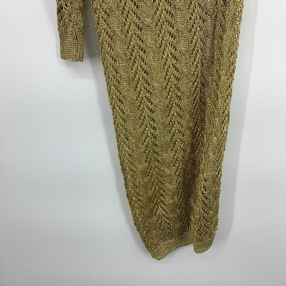 Anthropologie Maeve Swim Cover Up Gold Metallic One Shoulder NWT - Picture 8 of 14